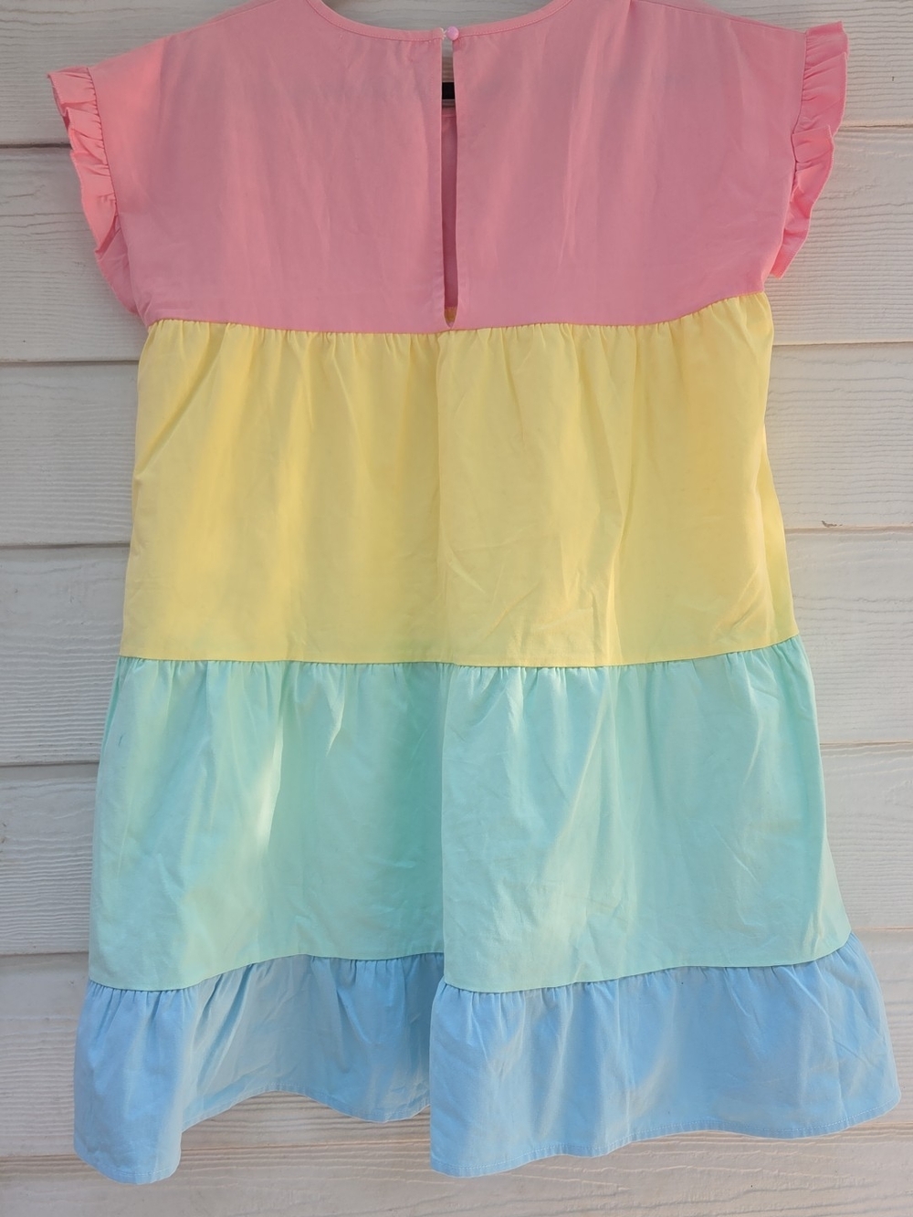 Simply Southern Pastel Tiered Dress - Pink, Yellow, Mint, Blue - Picture 4 of 7